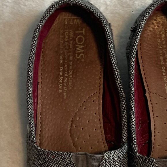 Womens Brownish Gray Tweed Toms size 7.5W - Picture 10 of 12